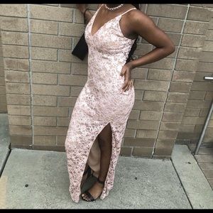 Long Prom Dress W/ Side Slit.